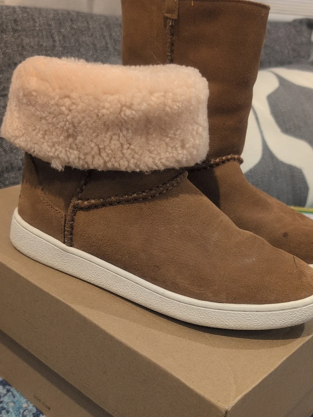 UGG Bailey Suede Mid-Calf Boot with White Sole